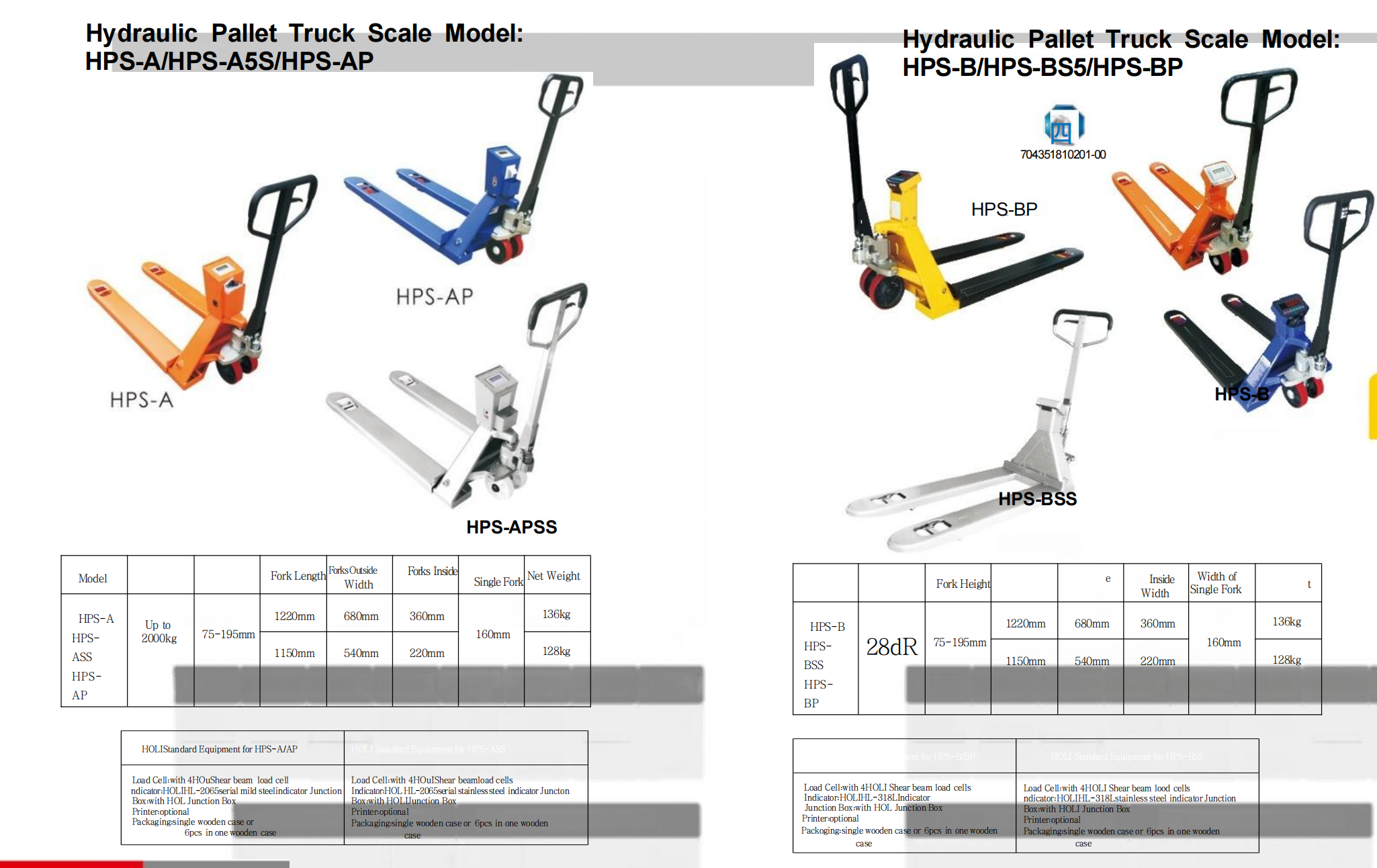 Hidraulic pallet truck scale